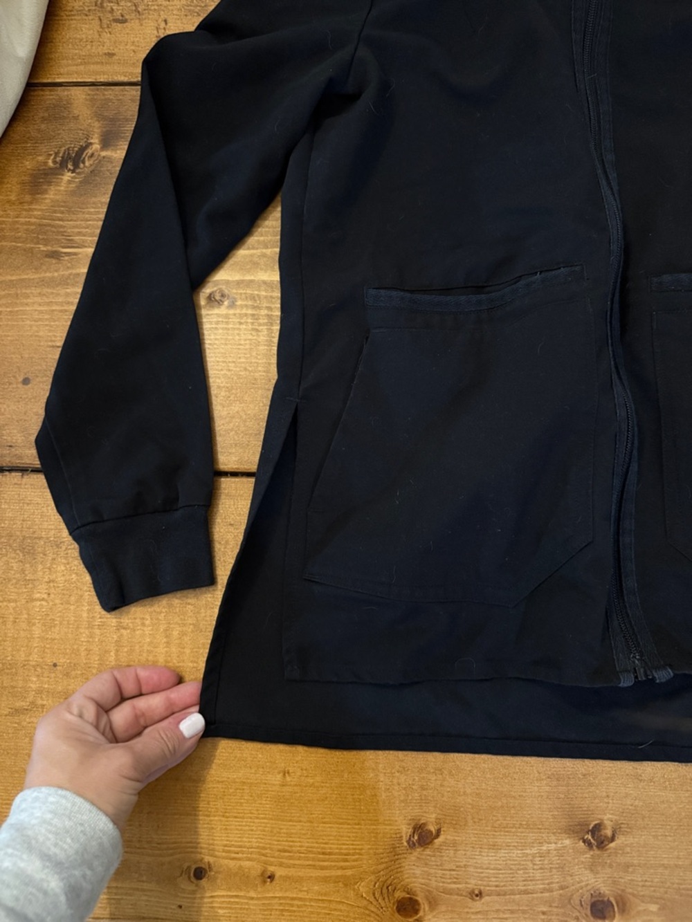 Figs Black Zip-Front Scrub Jacket - Picture 2 of 4